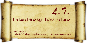 Latosinszky Tarziciusz névjegykártya